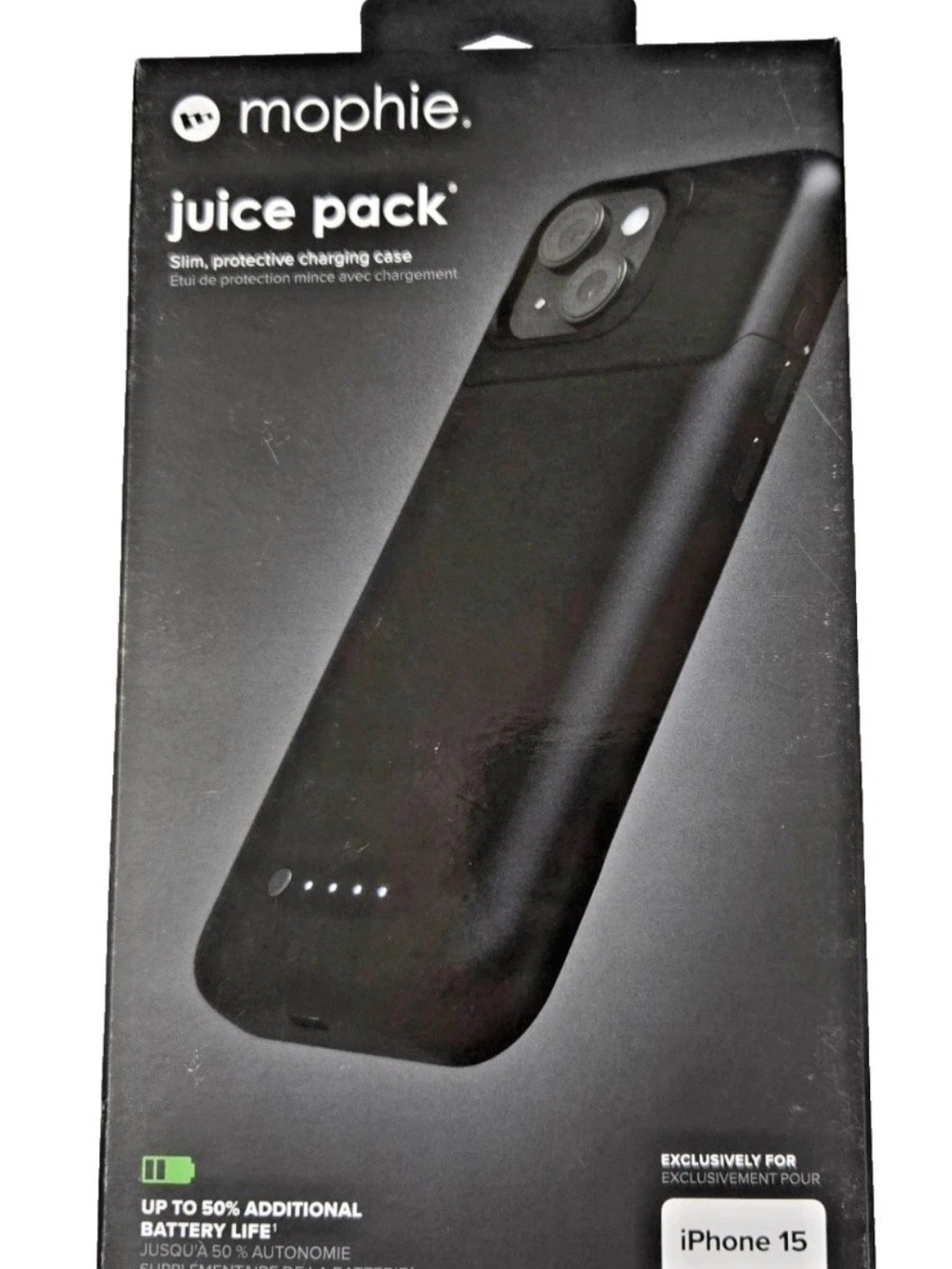 mophie Juice Pack slim charging case - Black 2400mah